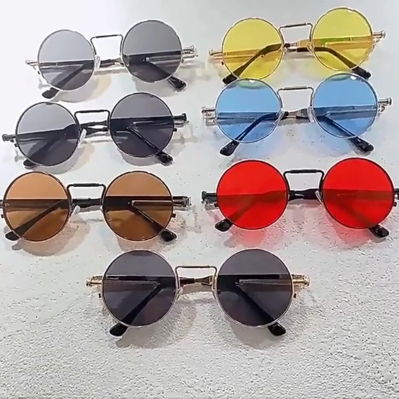 Women'S Fashion Eyeglass Frames - Винтажные круглые солнцезащитные очки в металлической