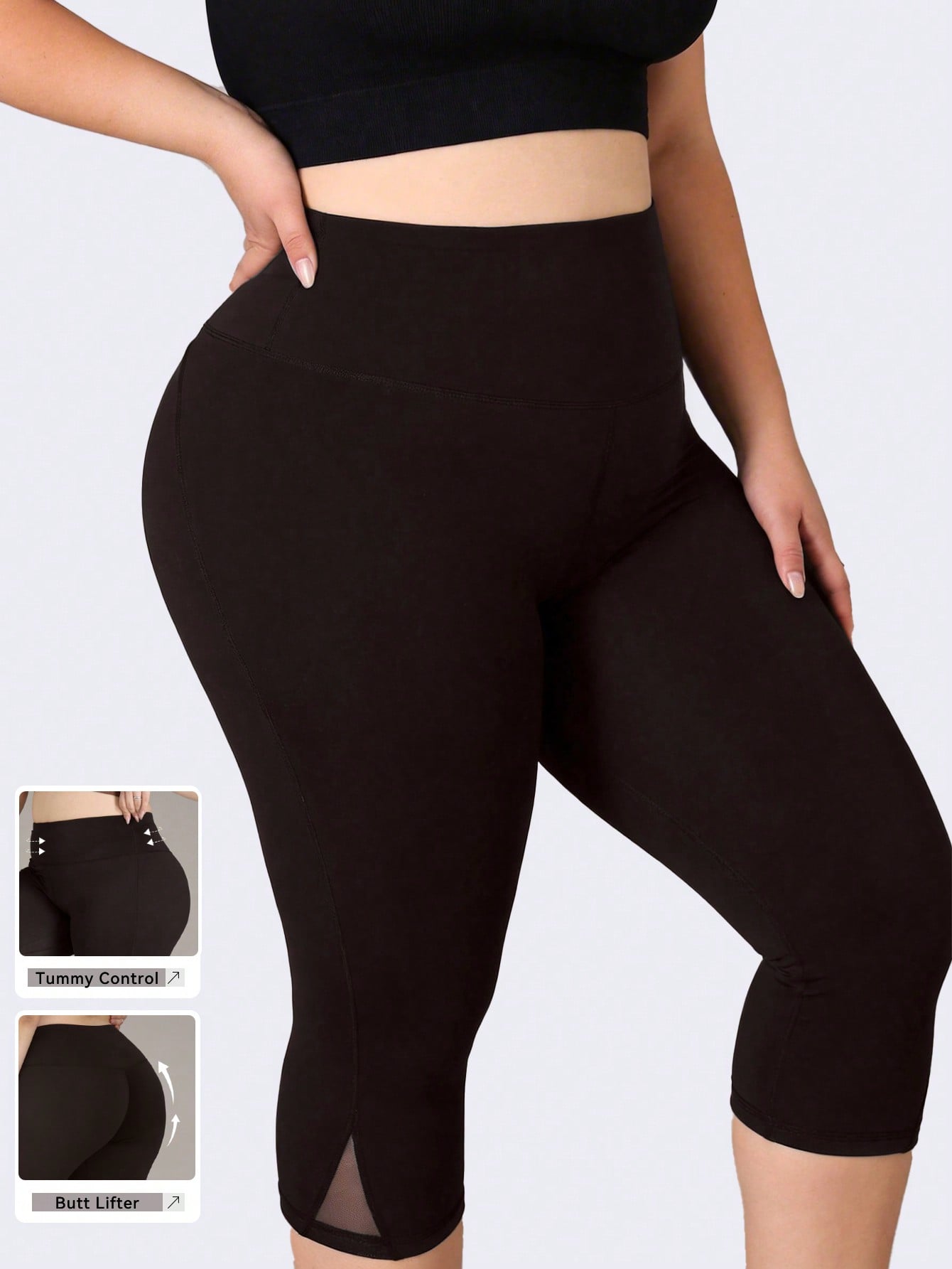 Women'S Fashion Leggings - Женские спортивные леггинсы больших размеров: укороченные